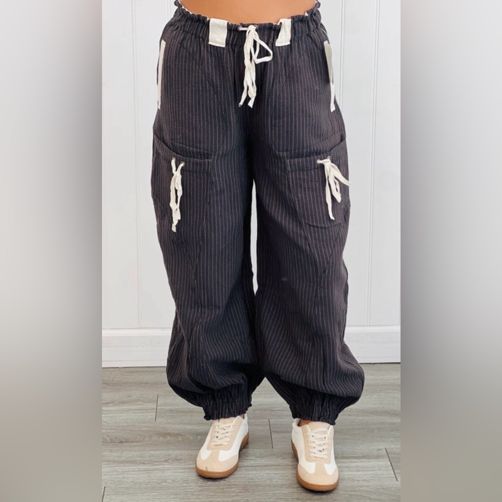 Midnight Striped Barrel Joggers - Picture 4 of 7
